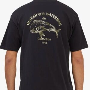 Quiksilver Waterman Black Tee with Fish Design